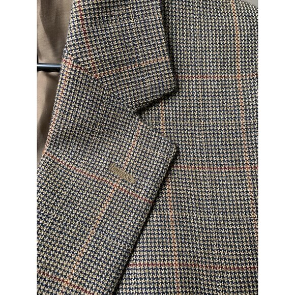 Jos. A. Bank Mens 42R Brown Plaid Wool Blazer Jacket Two-Button RN10222 EUC - Picture 4 of 9
